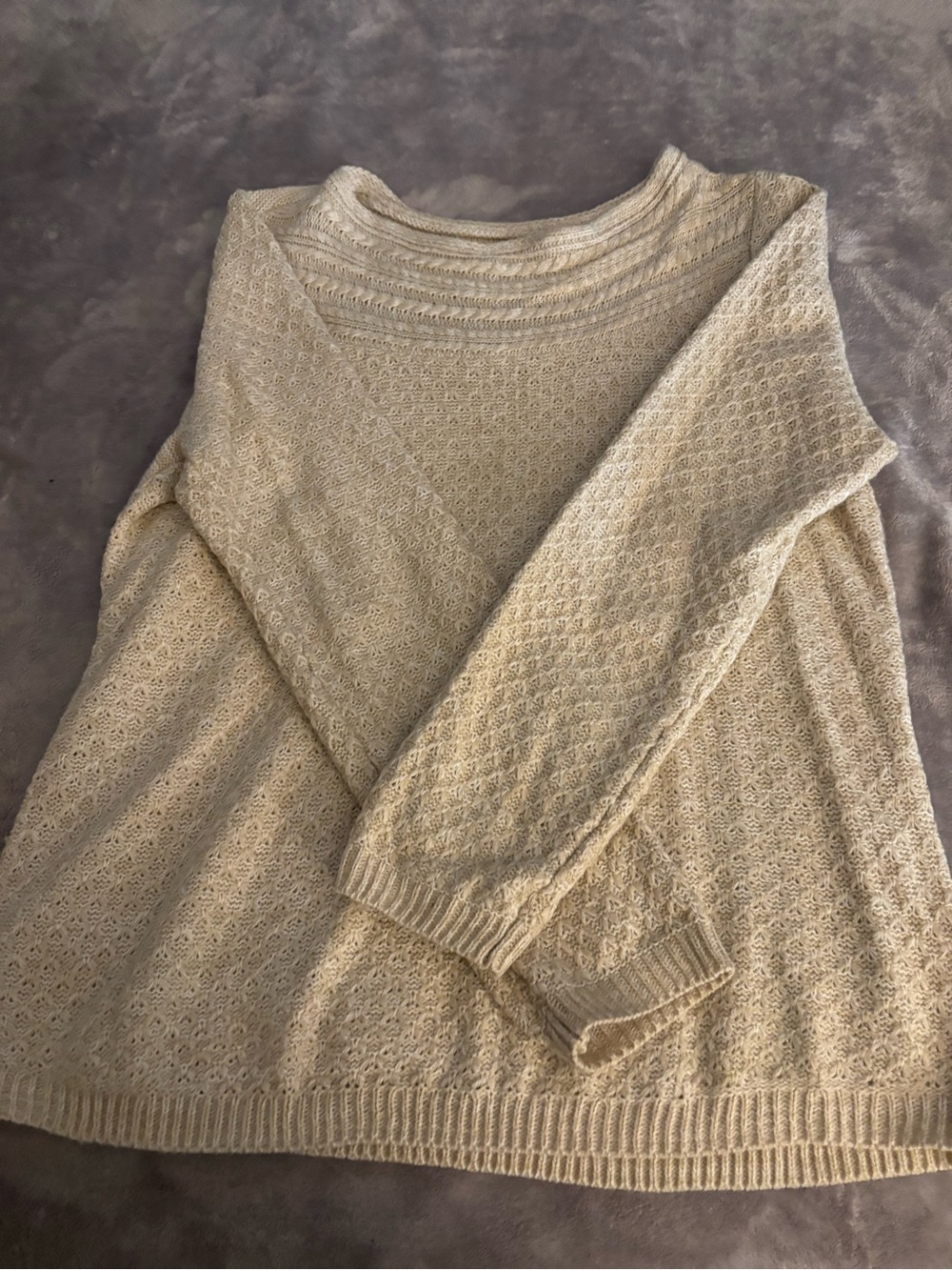 Cream Open-Knit Women's Sweater size xl like new
